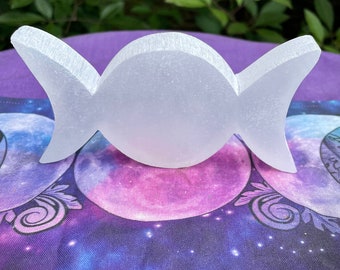 Selenite Triple Moon