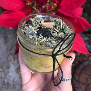 Bast / Bastet Beeswax Wood Wick Candle - Goddess of Protection and Perfumery