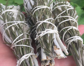 Purification Smudge  Bundles- White Sage and Rosemary- Herbal Smudge Stick