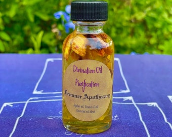 Purification  Divination Oil- Pure Essential Oil Blend- Infused with Herbs and Crystals