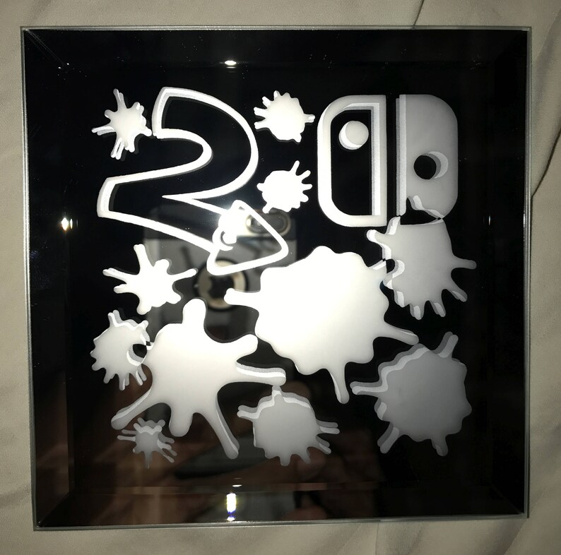 Splatoon 2 Nintendo Switch Logo Mirror Glass Etching