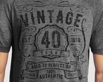 40th Birthday Shirts | 1986 Custom Year Vintage Design Soft Tri-Blend T-Shirt