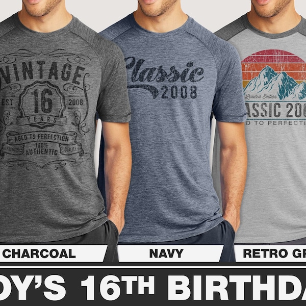 16th Birthday Gift for Boys | 2008 Vintage Birthday Shirt for Him | 16th Birthday Decoration T-Shirt Gift Ideas -2008 Custom Vintage Tee