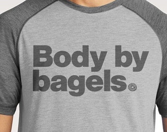 Body By Bagels T-Shirt - Mens Funny tshirts - Bagel Shirts - Funny Graphic Tees - gym shirts - Bagel shirts - gifts for foodies