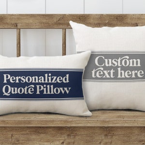 Personalized Quote Throw Pillows, Wedding Farmhouse Decor, Custom Text Pillow Covers, Farmhouse Pillows, Create Your Own Decorative Pillow