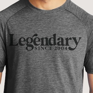 21st Birthday Gift For Him, Men&#39;s Legendary Since 2004 Birthday Shirts - Retro 2004 Bday 21st Gift Ideas for Men, Personalized t-shirt