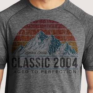 21st Birthday Gift For Him, 2004 Classic Mountain & Sunset Birthday Shirts - 21st Gift Ideas for Men, Personalized Custom Year t-shirt
