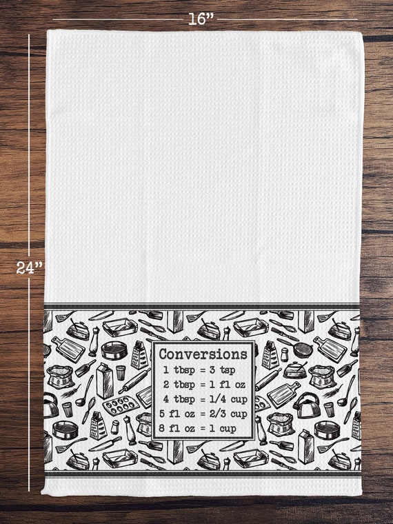 Measurement Chart Kitchen Towel Kitchen Conversion Tea Towel Gifts Mothers Day Cute Gifts Home Decor Gift Ideas Decorative Hand Towels Etsy Ireland
