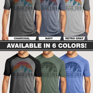40th Birthday Shirts | 1986 Classic Mountain Sunset Custom Year, Ultra Soft Tri-blend T-Shirt image 2