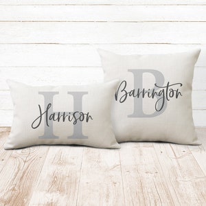 Monogram Pillow Cover, Initial Personalized Gifts, Monogrammed Name Farmhouse Pillows, Custom Throw Pillows, Mother’s Day, Gifts For Mom