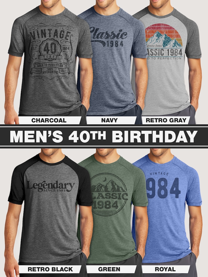 40th Birthday Gift For Him 1984 Birthday Shirts For Men Custom 40th Gift Ideas Personalized 1984 Vintage Shirts Funny Birthday Shirt image 1