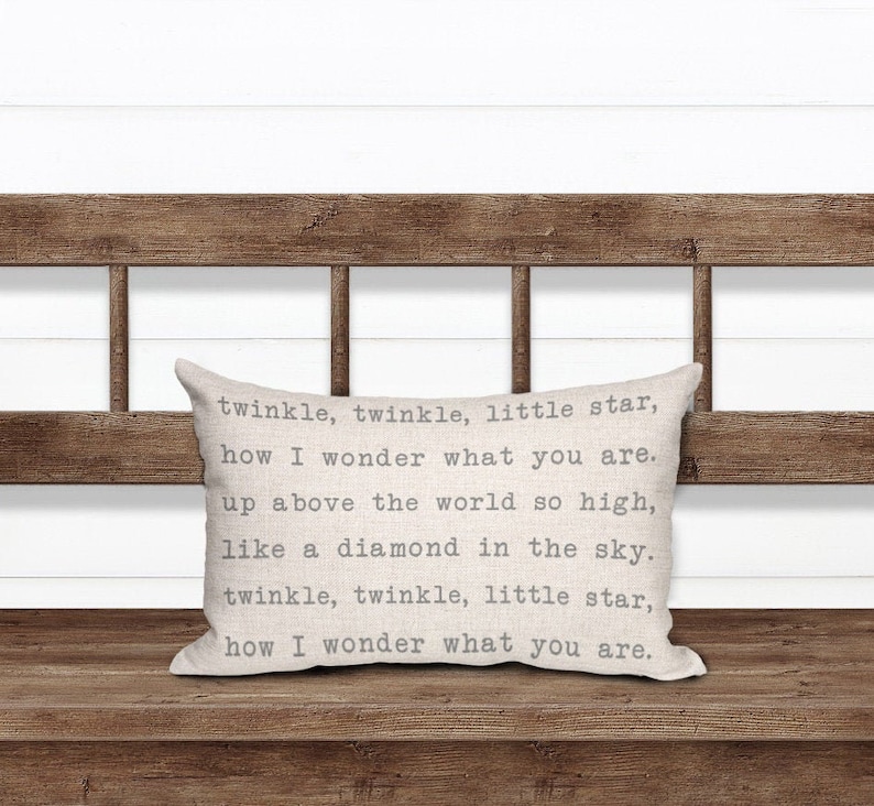 Twinkle Twinkle Little Star Lyrics Farmhouse Pillow Song Etsy