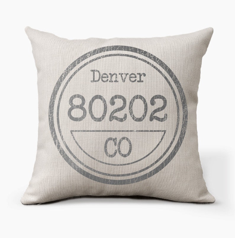 Personalized Zip Code Throw Pillows Housewarming Gifts Etsy