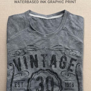 30th Birthday Shirts For Men | 1996 Vintage Style, Ultra Soft, Tri-Blend T-Shirt image 3