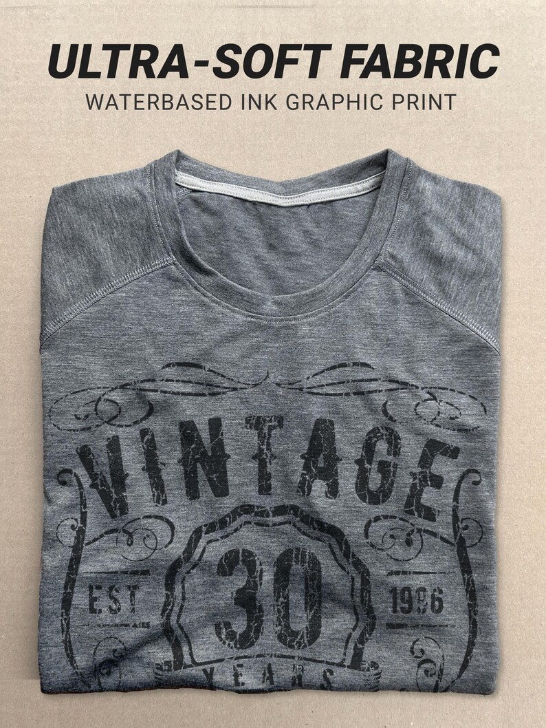 30th Birthday Shirts For Men | 1996 Vintage Style, Ultra Soft, Tri-Blend T-Shirt image 3