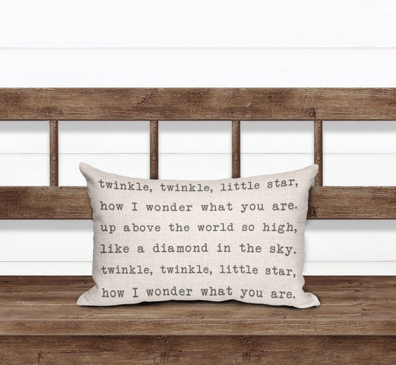 Twinkle Twinkle Little Star Lyrics Farmhouse Pillow Song Etsy