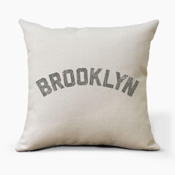 Brooklyn Pillow, Vintage New York Rustic Decor