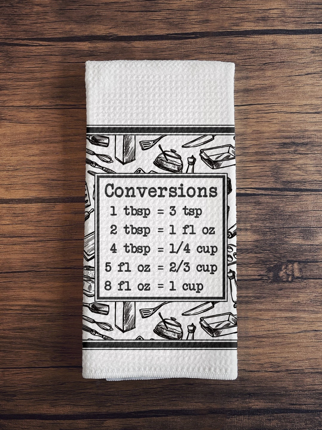 Measurement Chart Kitchen Towel, Kitchen Conversion Tea Towel Gifts