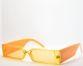 90's/00's Bright Orange Y2K Square Sunglasses