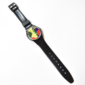 Vintage Black Deadstock 1995 Lindstrom Temps Zero Limited Edition Swatch Watch image 2