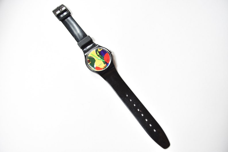 Vintage Black Deadstock 1995 Lindstrom Temps Zero Limited Edition Swatch Watch image 2