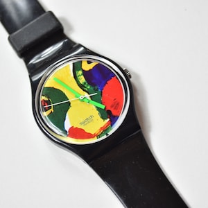 Vintage Black Deadstock 1995 Lindstrom Temps Zero Limited Edition Swatch Watch image 1