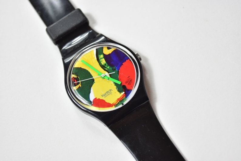 Vintage Black Deadstock 1995 Lindstrom Temps Zero Limited Edition Swatch Watch image 1