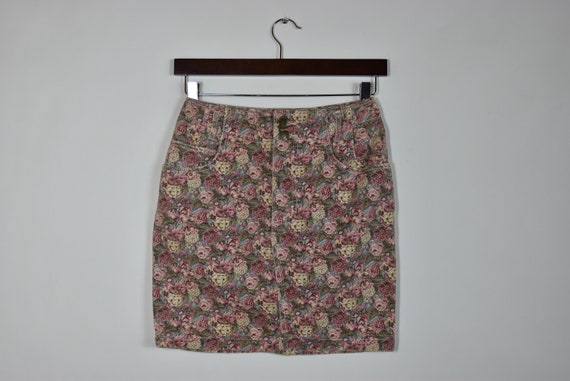 Vintage Floral Mini Skirt - image 1