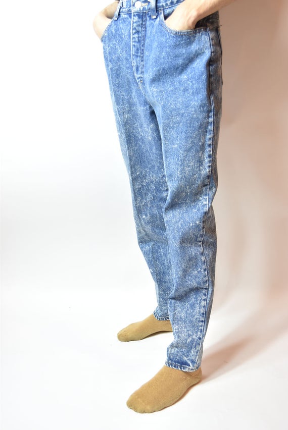 Vintage 80's Blue Acid Washed Mom Jeans - image 2