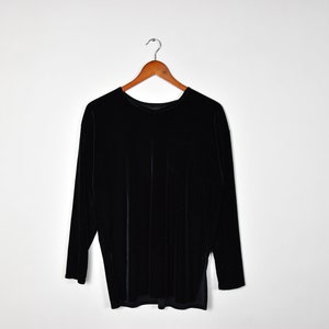 Black Velvet Tunic Long Sleeve Top