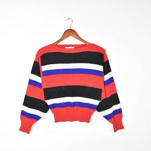 Vintage Long sleeve Red, Black, Blue and White Sweater