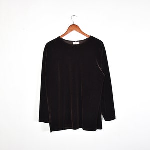 Vintage Brown Velvet Long Sleeve Tunic Top