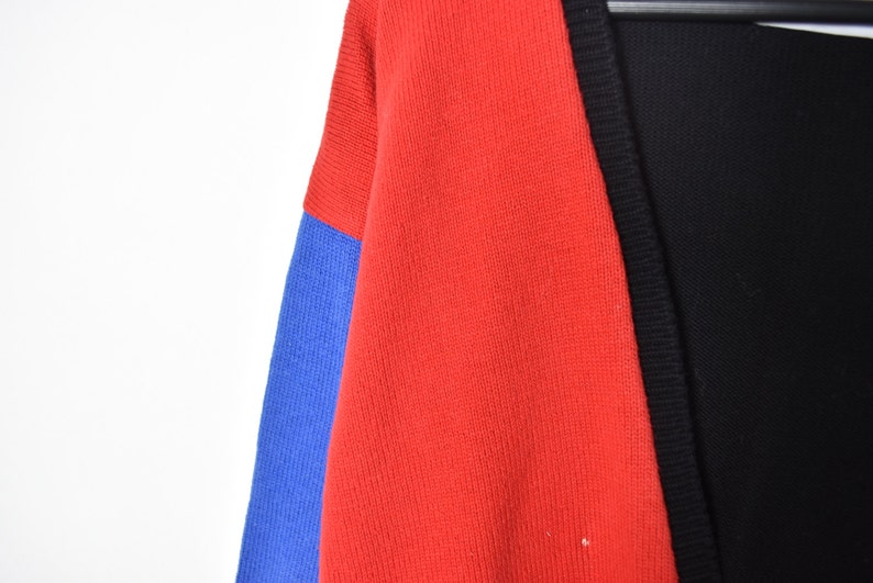 Vintage Color Block Knitted Cardigan Sweater
