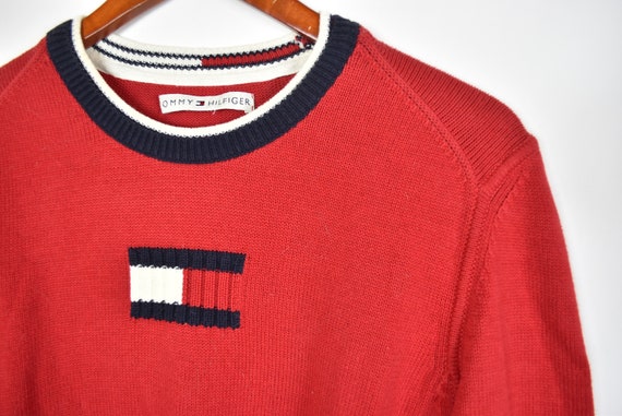 Vintage Red Tommy Hilfiger Knitted Sweater - image 3