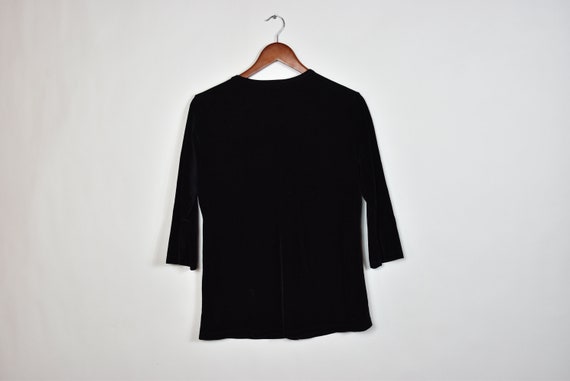 Vintage Black Velvet Cape Blouse - image 2