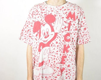 Vintage Red 80's Mickey Mouse Oversized T-Shirt