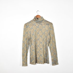 Vintage Gold Laced Mock Turtleneck Shirt