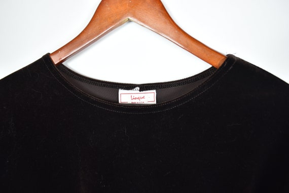 Vintage Brown Velvet Long Sleeve Tunic Top - image 3