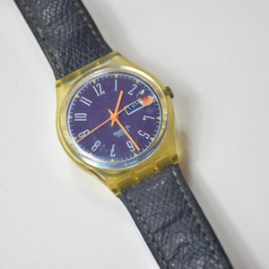 Vintage 1994 Leather Swatch Watch