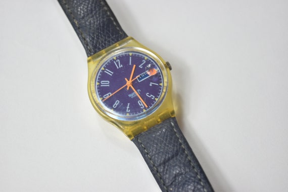 Vintage 1994 Leather Swatch Watch - image 1
