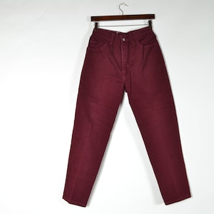 Maroon High Waisted Mom Jeans