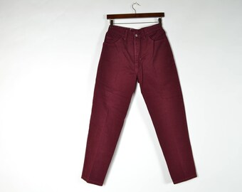 Maroon High Waisted Mom Jeans