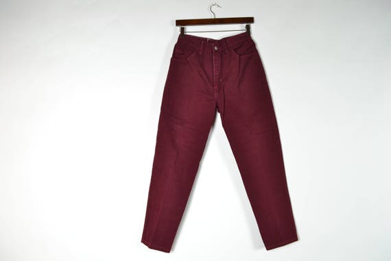 Maroon High Waisted Mom Jeans - image 1