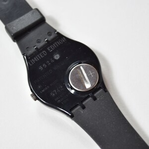 Vintage Black Deadstock 1995 Lindstrom Temps Zero Limited Edition Swatch Watch image 3