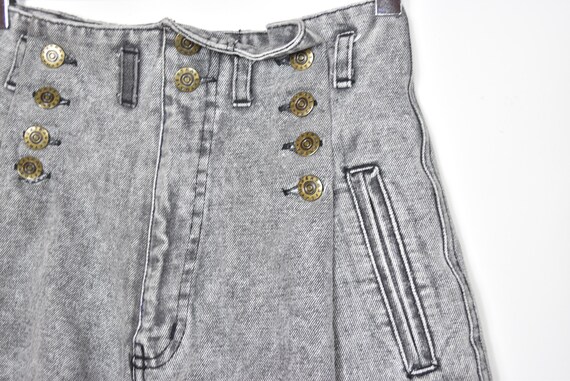 Faded Black and Gray High Waisted 80's Shorts - image 2