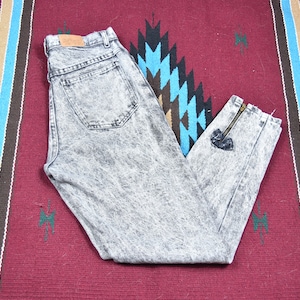 Vintage Black Acid Washed High Waisted Denim Jeans