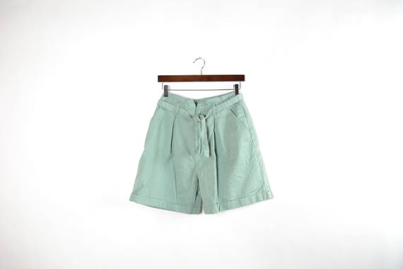 green high waisted shorts