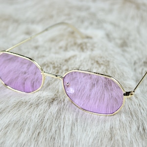 Pink Oval Retro Sunglasses