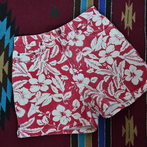 Red Poppy Floral Pattern Print Women's Shorts