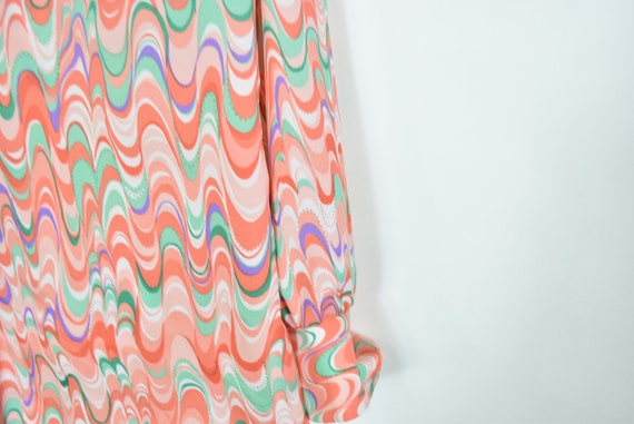 Vintage 70's Psychedelic Wavy Patterned Colorful … - image 3